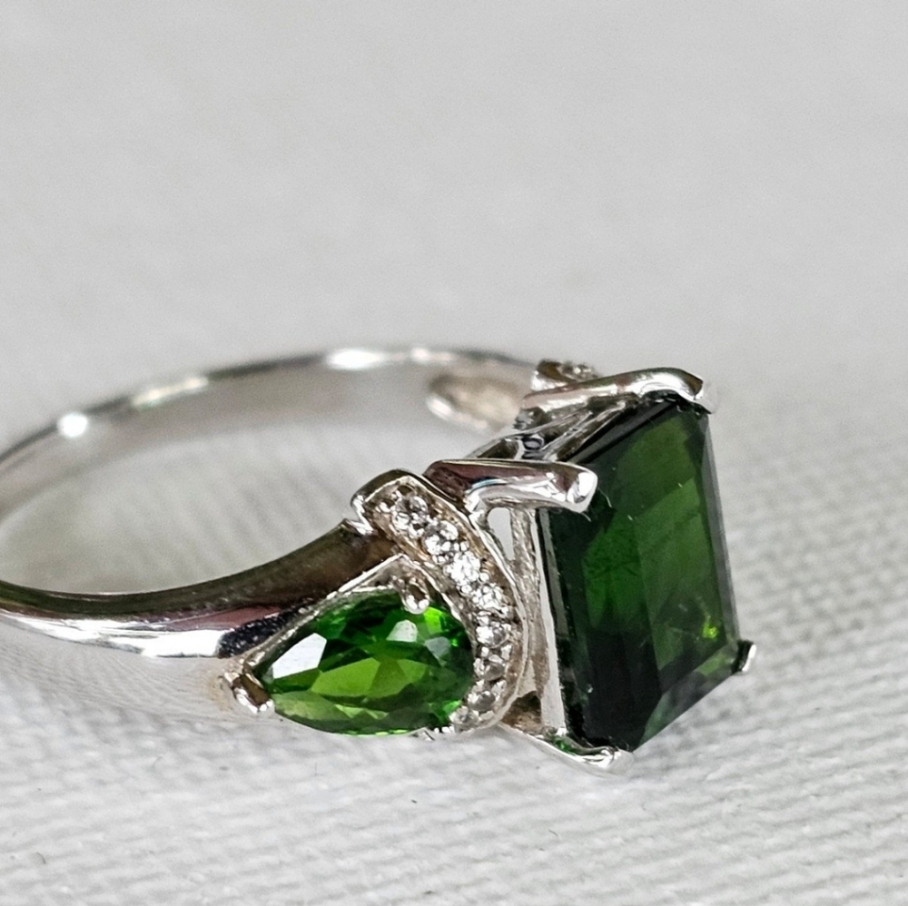 Genuine Chrome Diopside Sterling Silver Ring Size 8! - Picture 6 of 6